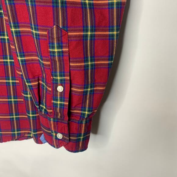 Red Plaid Heavy Twill Shirt Cremieux Sz Large - Picture 5 of 5